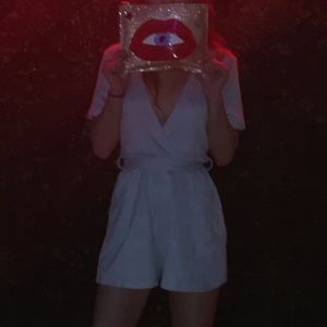 MISSGUIDED powder blue jumpsuit size small